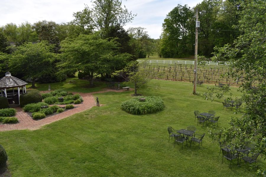 Gray Ghost Vineyard and landscaped grounds in Virginia wine country