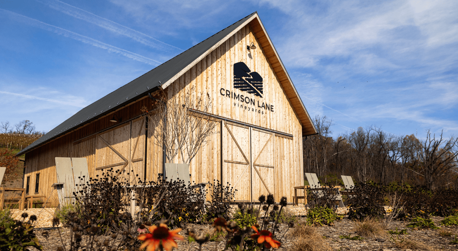 exterior of Crimson Lane Vineyards in the Shenandoah Valley