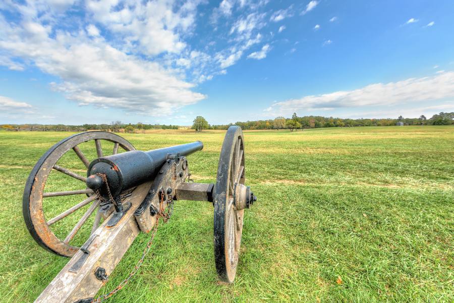 Cannon on a battlefield in Virginia