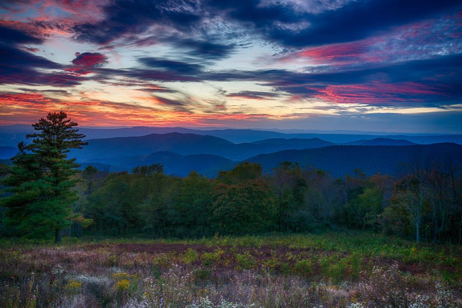 Blue Ridge Mountains at sunset