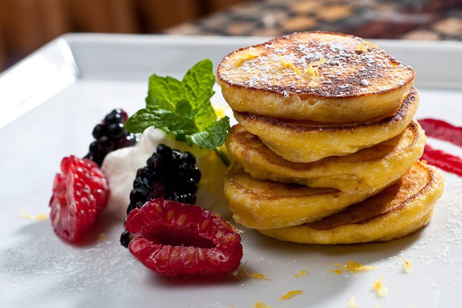 Pancakes and fruit