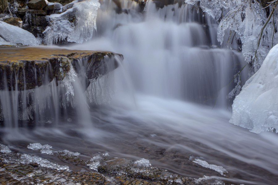 a frozen waterfall near glen gordon