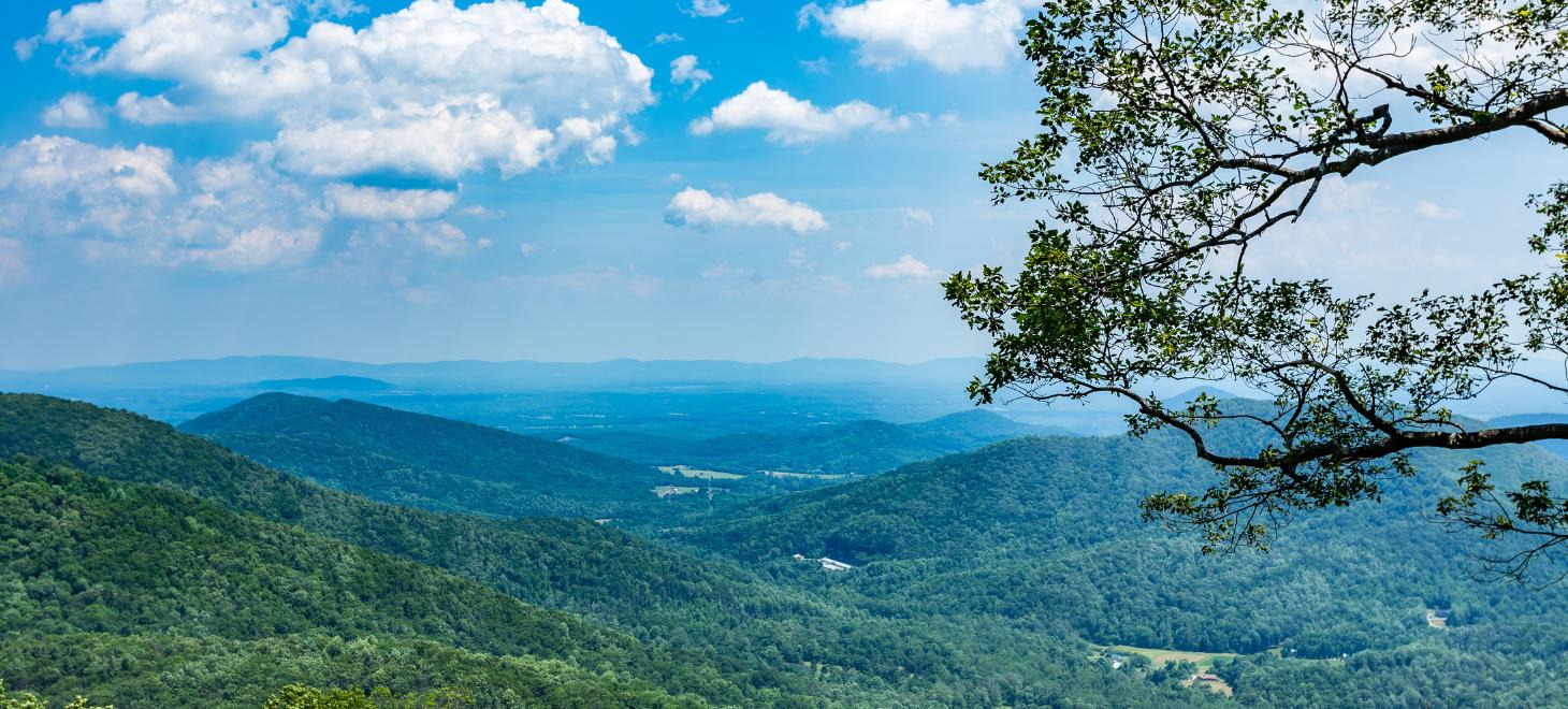 View of the mountains in Shenandoah National Park