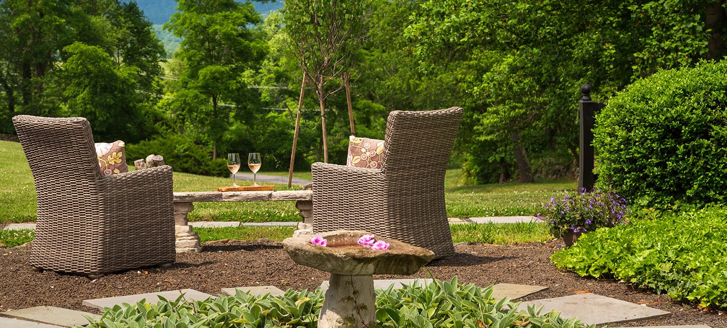 Outdoor seating area at our Shenandoah Valley bed and breakfast