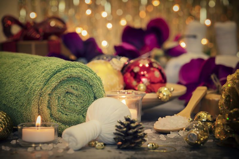 spa items with a holiday theme