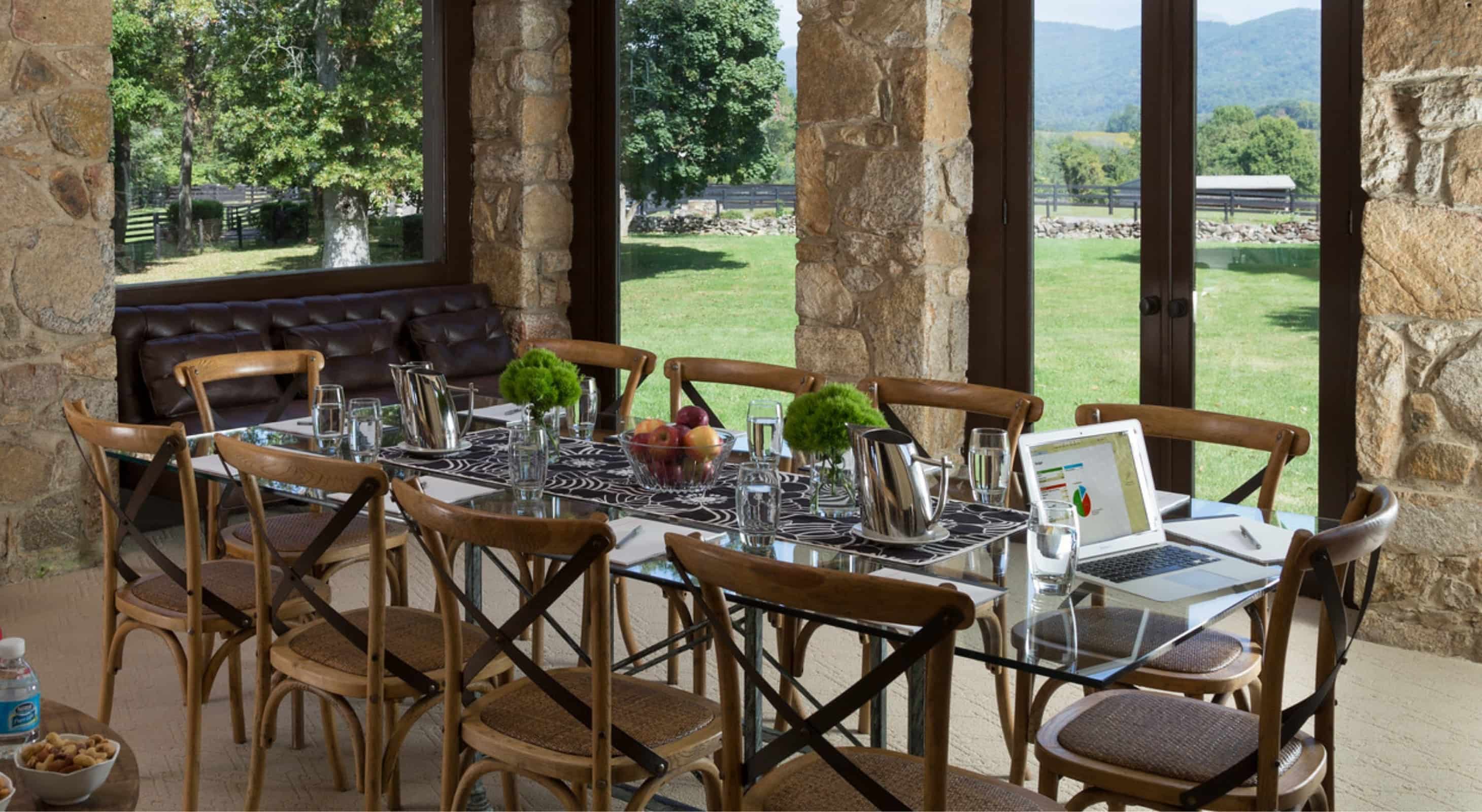 Professional corporate meeting space in the Shenandoah Valley.